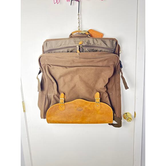 Vintage Cabela’s Canvas & Leather Garment Travel Bag” - Picture 1 of 6